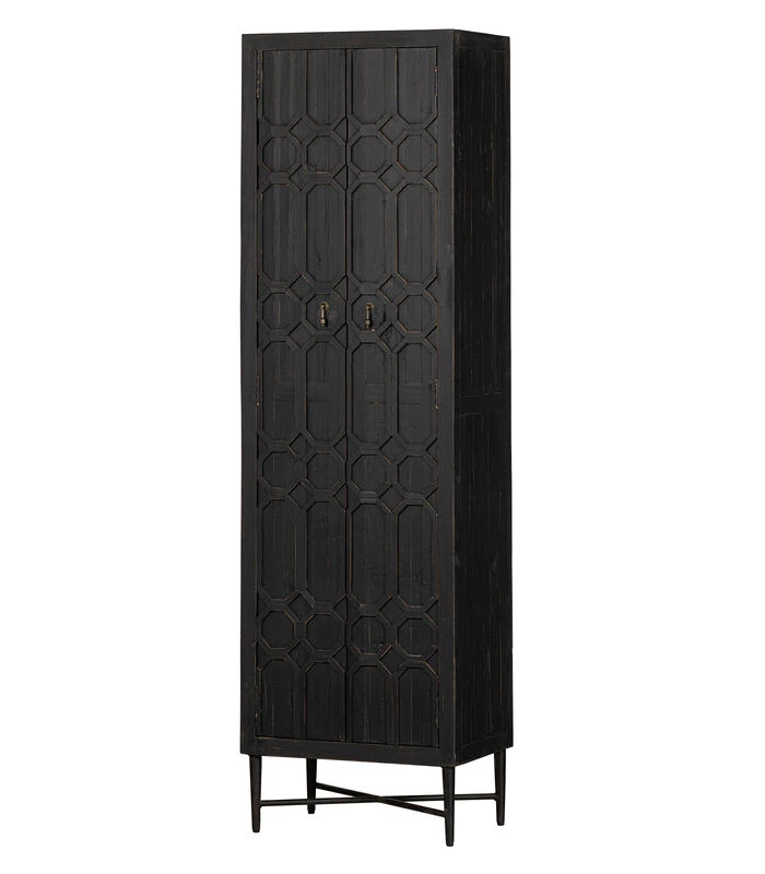 BePureHome Bequest Hoge Kast - Hout - Zwart - 210x60x40 1 BePureHome Bequest Hoge Kast - Hout - Zwart - 210x60x40