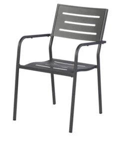 Tuinstoel Met Armleuning - Aluminium - Grijs - 85x56x53