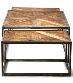 Salontafel Industrieel - Le Bar American Table - Set Van 3 Stuks - Grijs