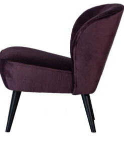 WOOOD Fauteuil Sara - Polyester - Aubergine - 71x59x70 -Meubels Voor Thuis 128a236d1daf4c75a989145fed0818b7