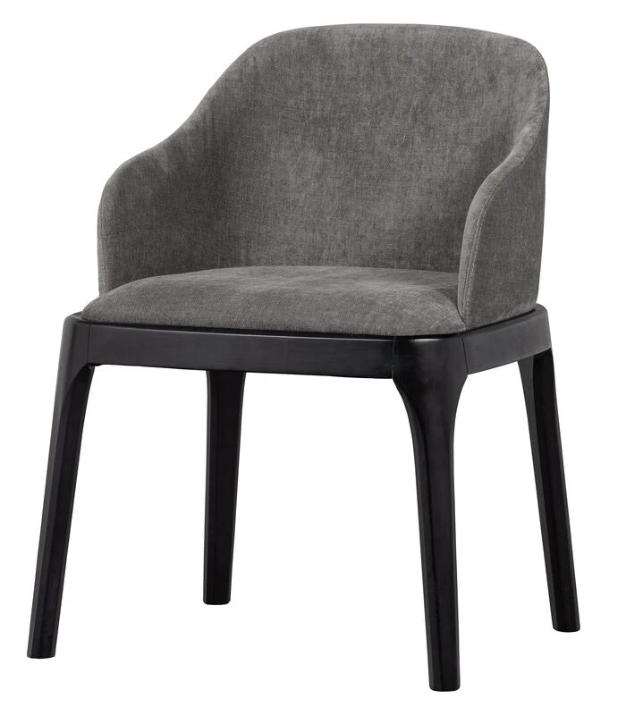 VTwonen Scroll Eetkamerstoel - Stof - Warm Grijs - 76x53x50 1 VTwonen Scroll Eetkamerstoel - Stof - Warm Grijs - 76x53x50