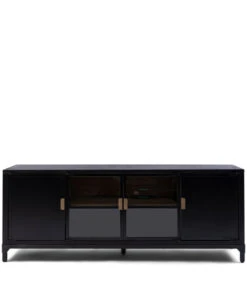 West Lake Flatsc Dresser - Gerecycled Eikenhout, IJzer, Glas - (LxBxH) 108.0x28.0x51.0 Cm