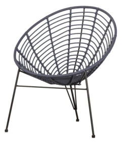 WOOOD Loungestoel Buiten Jane - PE/Metaal - Inkt - 88x72x81