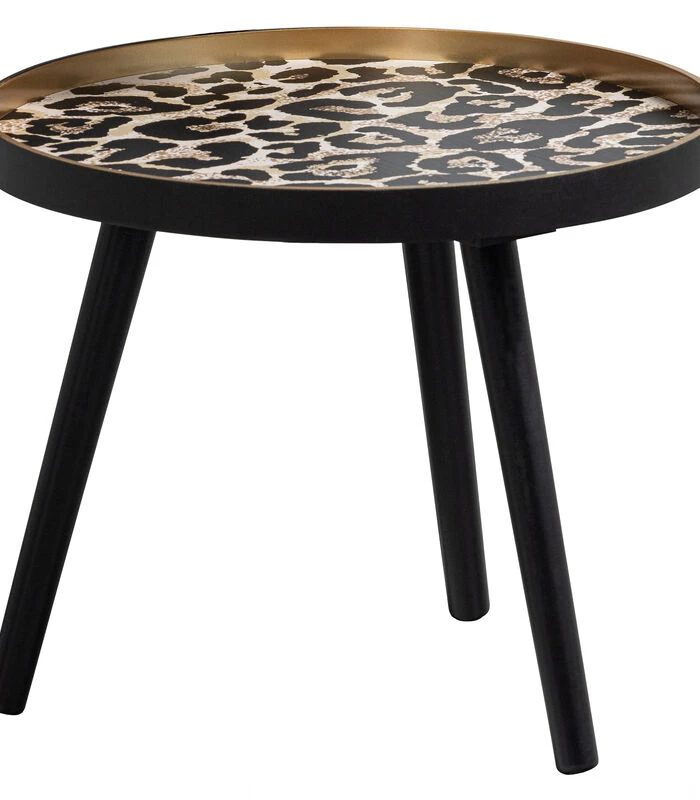 WOOOD Esma Bijzettafel - MDF/Grenen - Panterprint - 34x41x41 2 WOOOD Esma Bijzettafel - MDF/Grenen - Panterprint - 34x41x41 - Afbeelding 2