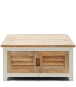 Salontafel Mangohout - Pacifica Table - 90x90 Cm - Wit