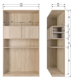 VTwonen Modulair Bovenkast - Eikenhout Veneer - Naturel - 199x110x40 -Meubels Voor Thuis 1d3cd4e43ab249f4ab6c41ca33cf64ff