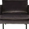 BePureHome Rodeo Fauteuil - Velvet - Antraciet - 85x105x86