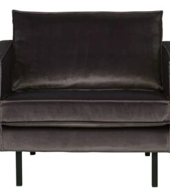 BePureHome Rodeo Fauteuil - Velvet - Antraciet - 85x105x86