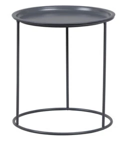WOOOD Ivar Bijzettafel M - Metaal - Asphalt - 43x40x40