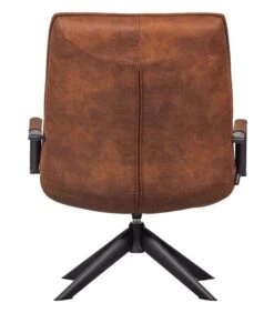 WOOOD Jouke Draaifauteuil Met Armleuning - Kunstleer - Cognac - 96x70x85 -Meubels Voor Thuis 259651ceca784f49b47bccd251178b0e