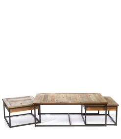 Salontafel Met Lade - Shelter Island Table - Set Van 3 Stuks - Zwart