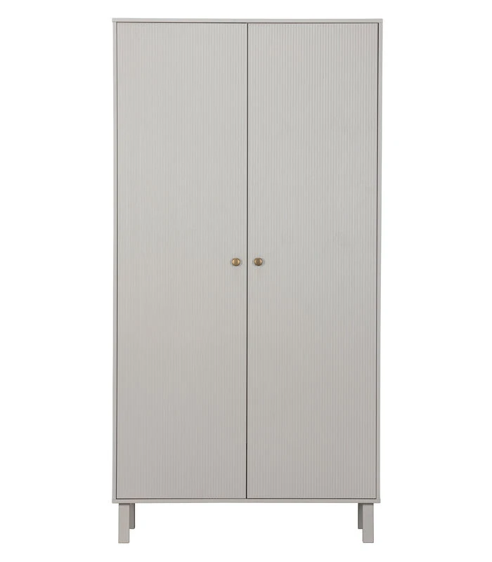 WOOOD Madu Garderobekast - Grenen - Wolkengrijs - 195x100x53 1 WOOOD Madu Garderobekast - Grenen - Wolkengrijs - 195x100x53