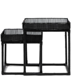 Bijzettafel Zwart - Punta Cana End Table - Set Van 2 Stuks Zwart
