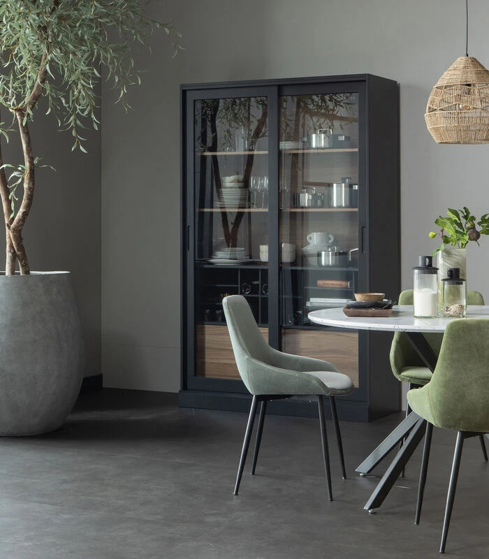 Exclusive James Vitrinekast - Grenen - Zwart - 200x125x47 3 Exclusive James Vitrinekast - Grenen - Zwart - 200x125x47 - Afbeelding 3