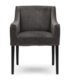 Eetkamerstoel Met Armleuning, Zwarte Poten - Savile Row Dining Armchair - Berkshire - Elephant Grijs - 1 Stuk