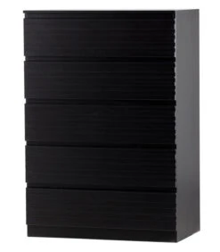 WOOOD Jente Ladekast 5 Lades - Grenen - Zwart - 119,4x83x45.8