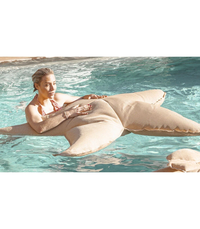 Drijvende XL-buitenpoef Zeestervorm Raffia-effect 3 Drijvende XL-buitenpoef Zeestervorm Raffia-effect - Afbeelding 3