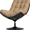 Draaifauteuil Buiten Vive - Rattan - Zand/Zwart - 37x63x46