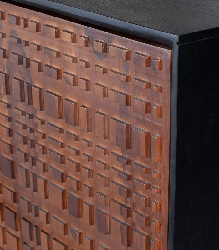 BePureHome Nuts 4-Deurs Kast - Hout - Walnoot/zwart - 140x114x40 4 BePureHome Nuts 4-Deurs Kast - Hout - Walnoot/zwart - 140x114x40 - Afbeelding 4