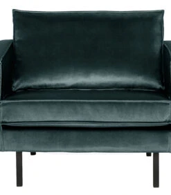BePureHome Rodeo Fauteuil - Velvet - Teal - 85x105x86