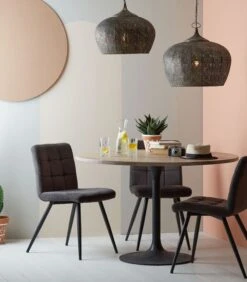 Eettafel Biboca - Hout/Zwart - Ø120cm -Meubels Voor Thuis 38bc7d4b91b046c1b940d35d2edb7c37