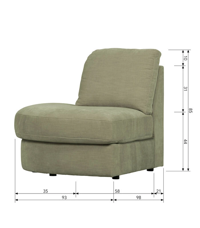 VTwonen Family 1-Zits Element Ronde Hoek Links - Groen - 85x93x98 3 VTwonen Family 1-Zits Element Ronde Hoek Links - Groen - 85x93x98 - Afbeelding 3