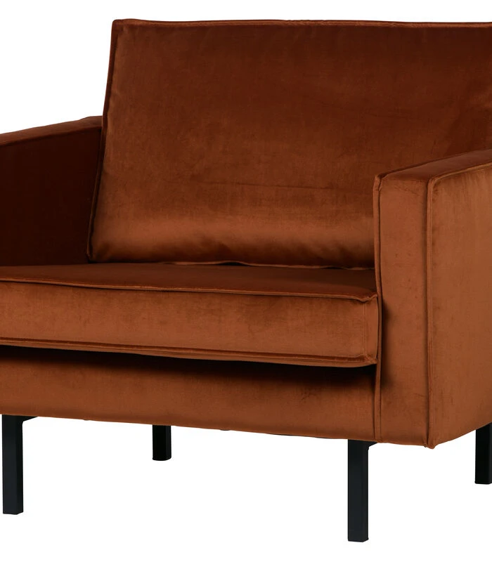 BePureHome Rodeo Fauteuil - Velvet - Roest - 85x105x86 2 BePureHome Rodeo Fauteuil - Velvet - Roest - 85x105x86 - Afbeelding 2