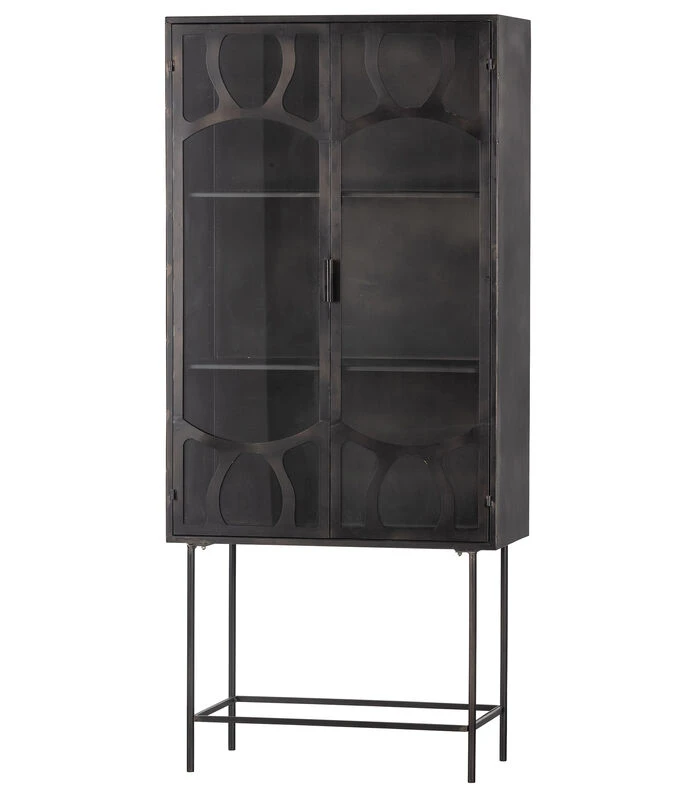 BePureHome Gracious Vitrinekast - Metaal - Zwart - 181x81x41 3 BePureHome Gracious Vitrinekast - Metaal - Zwart - 181x81x41 - Afbeelding 3
