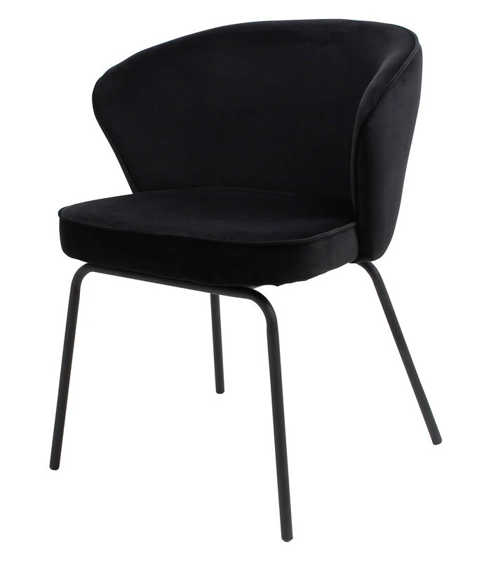 BePureHome Admit Eetkamerstoel - Fluweel - Zwart - Set Van 2 4 BePureHome Admit Eetkamerstoel - Fluweel - Zwart - Set Van 2 - Afbeelding 4