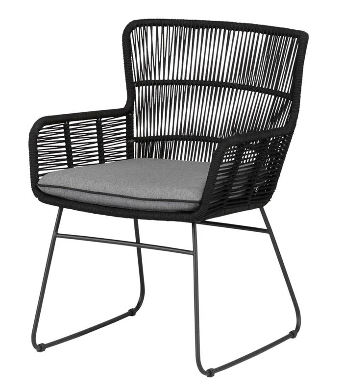 Tuinstoel Grace - Staal/Touw - Antraciet - Set Van 2 4 Tuinstoel Grace - Staal/Touw - Antraciet - Set Van 2 - Afbeelding 4