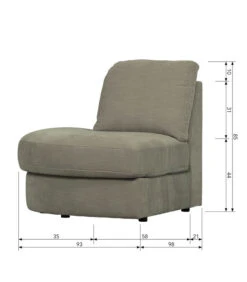 VTwonen Family 1-Zits Element Ronde Hoek Links - Grijs - 85x93x98 -Meubels Voor Thuis 3cabe739d446400393c90eba7f07c71c