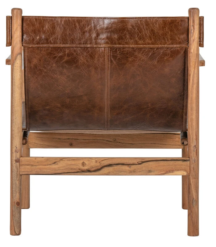 BePureHome Chill Fauteuil - Echt Leer - Bruin - 75x68x72 4 BePureHome Chill Fauteuil - Echt Leer - Bruin - 75x68x72 - Afbeelding 4