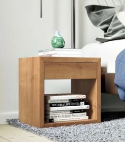 Zwevend Nachtkastje HUGO Met Lade In Eikenhout -Meubels Voor Thuis 4395b09b2bcb42de8e37201f9cbb7e84