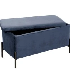 Leitmotiv Bank Snog XL - Velvet Donkerblauw, Mat Zwarte Poten - 90x45x45cm 7 Leitmotiv Bank Snog XL - Velvet Donkerblauw, Mat Zwarte Poten - 90x45x45cm -Meubels Voor Thuis 45612f4fef974fe8831daa5d4edc6c79