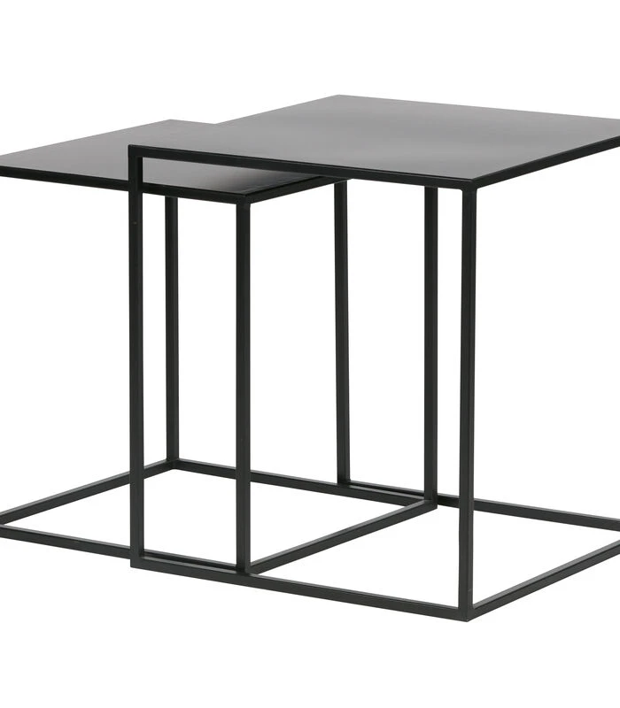 WOOOD Ziva Bijzettafels - Metaal - Zwart - Set Van 2 2 WOOOD Ziva Bijzettafels - Metaal - Zwart - Set Van 2 - Afbeelding 2