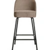 BePureHome Vogue Barstoel - Fluweel - Khaki - 89x50x55