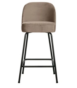 BePureHome Vogue Barstoel - Fluweel - Khaki - 89x50x55