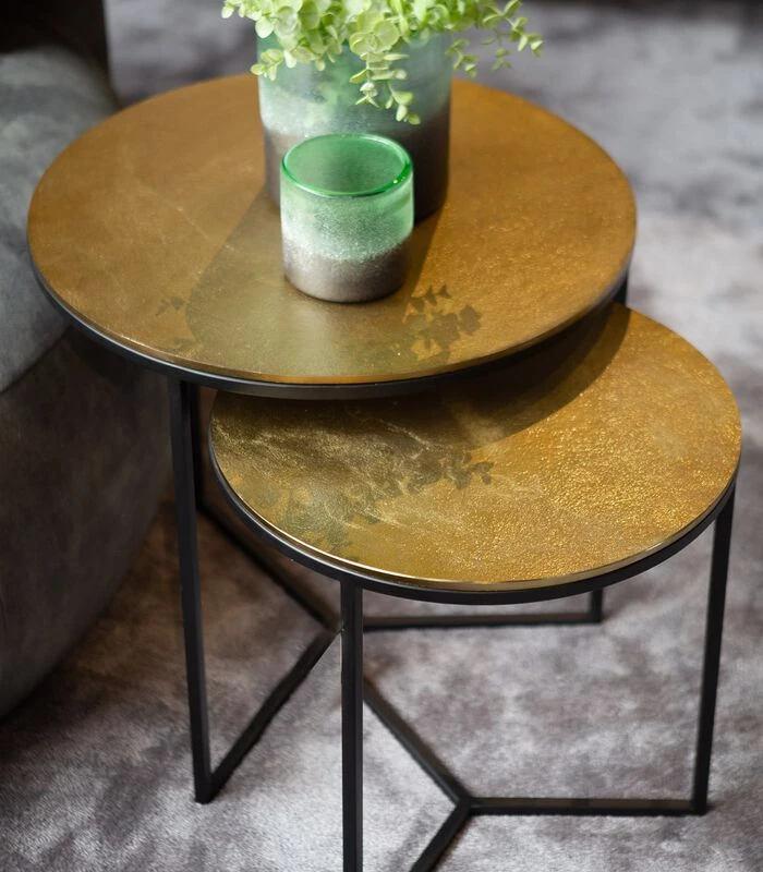 Thor (set Van 2) - Bijzettafel - Antique Bras 3 Thor (set Van 2) - Bijzettafel - Antique Bras - Afbeelding 3