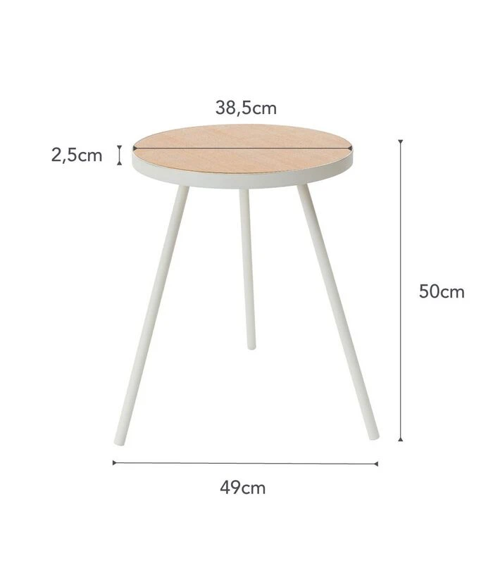 Yamazaki Round Side Table - Tower - White 5 Yamazaki Round Side Table - Tower - White - Afbeelding 5