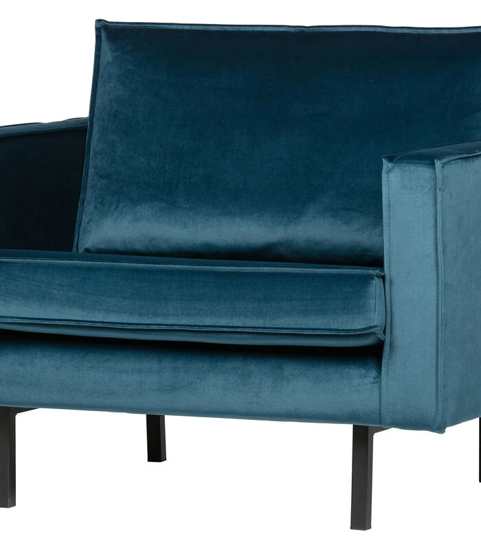 BePureHome Rodeo Fauteuil - Velvet - Blue - 85x105x86 2 BePureHome Rodeo Fauteuil - Velvet - Blue - 85x105x86 - Afbeelding 2