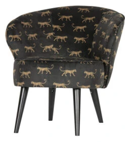 WOOOD Bo Fauteuil - Velvet - Panter Print - 71x69x76 -Meubels Voor Thuis 5443004e237a493dba4d439b8682c59c