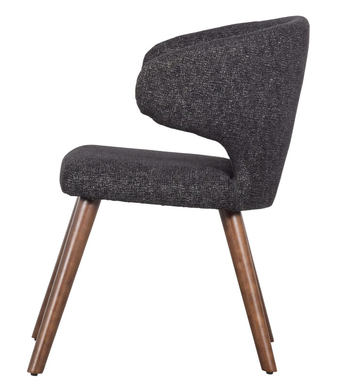 VTwonen Cape Eetkamerstoel - Stof - Zwart - Set Van 2 5 VTwonen Cape Eetkamerstoel - Stof - Zwart - Set Van 2 - Afbeelding 5