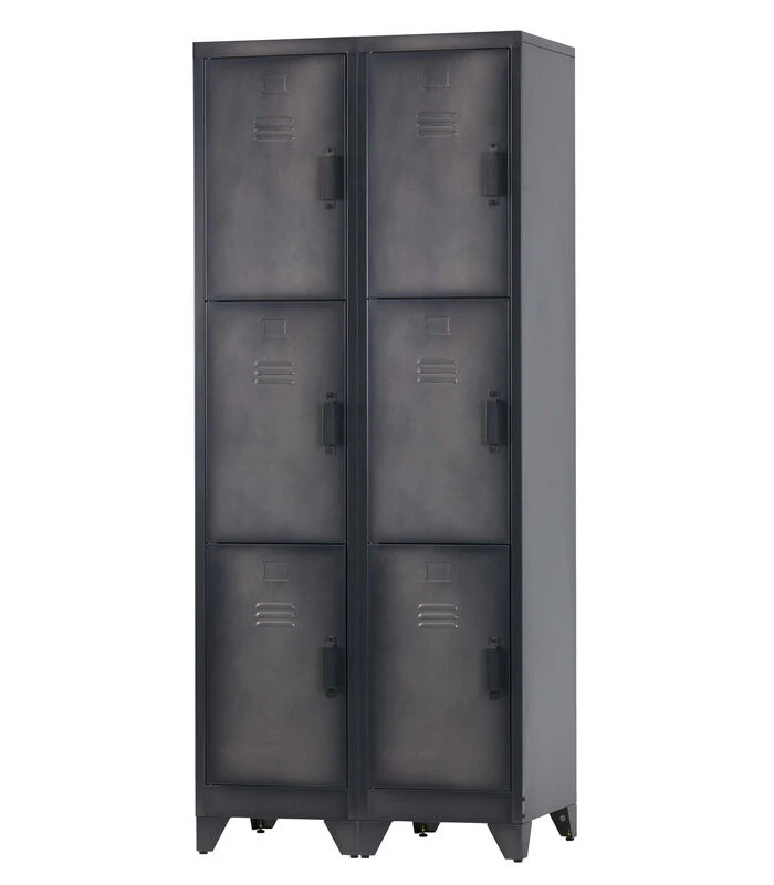 WOOOD Cas Lockerkast 3-Deurs - Metaal - Zwart - Set Van 2 3 WOOOD Cas Lockerkast 3-Deurs - Metaal - Zwart - Set Van 2 - Afbeelding 3