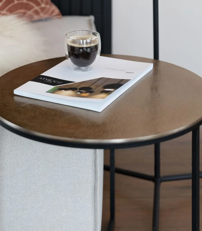 Thor (set Van 2) - Bijzettafel - Antique Bras 2 Thor (set Van 2) - Bijzettafel - Antique Bras - Afbeelding 2