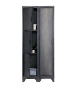 WOOOD Cas Lockerkast 1dr - Metaal - Zwart - 180x38x45,5 9 WOOOD Cas Lockerkast 1dr - Metaal - Zwart - 180x38x45,5 -Meubels Voor Thuis 5d7e1e671afd41c3828a278d3bf74f62