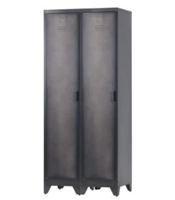 WOOOD Cas Lockerkast 1-Deurs - Metaal - Zwart - Set Van 2 -Meubels Voor Thuis 5e57e47f6c9549deaea4f8bd6275d62b