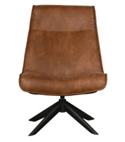 WOOOD Draaifauteuil Skyler - Kunstleer - Cognac - 94x67x85