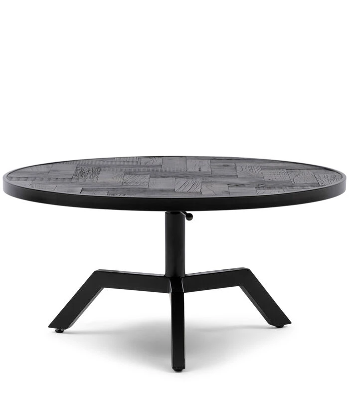Salontafel Rond Verstelbaar 80 Cm - Kirkwood Table - Zwart 1 Salontafel Rond Verstelbaar 80 Cm - Kirkwood Table - Zwart