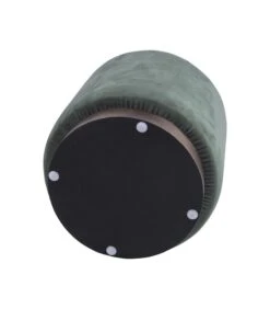 Leitmotiv Poef W. Wood Rim - Velvet Donker Groen - Medium - 36x38cm -Meubels Voor Thuis 60b6385fb1f34f2497334ccffd51558f