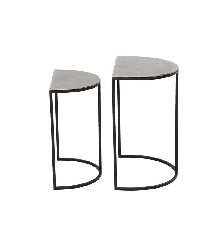 Bijzettafel Peto - Antiek Lood/Zwart - Set 3 Bijzettafel Peto - Antiek Lood/Zwart - Set - Afbeelding 3